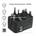 Hot selling 2016 power adapter universal travel adapter with usb port with AU US UK EU Plug